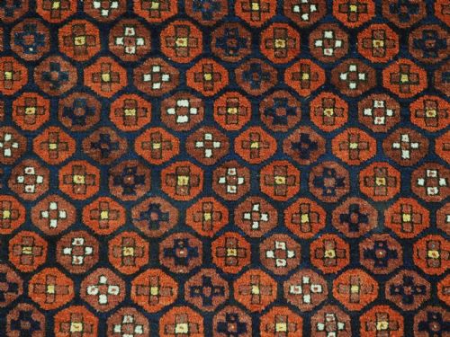 ANTIQUE BALUCH RUG WITH SCARCE REPEAT SMALL OCTAGON DESIGN CIRCA 1900 - ADDITIONAL PHOTO 8