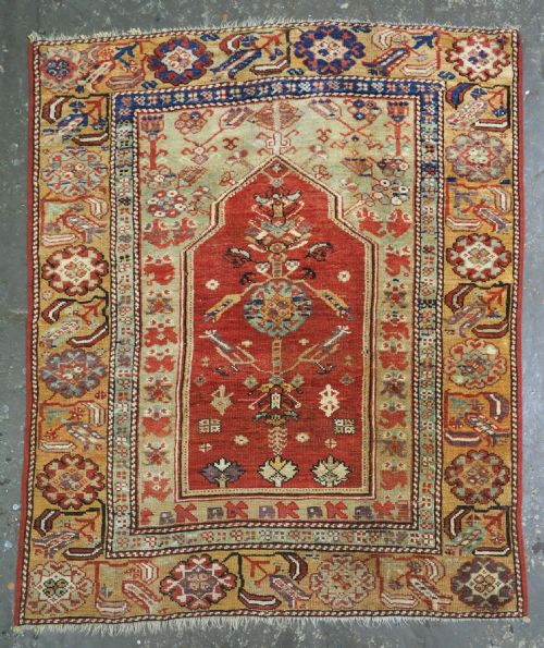 Antique Turkish Konya Region Village Prayer Rug, Early 19th Century.