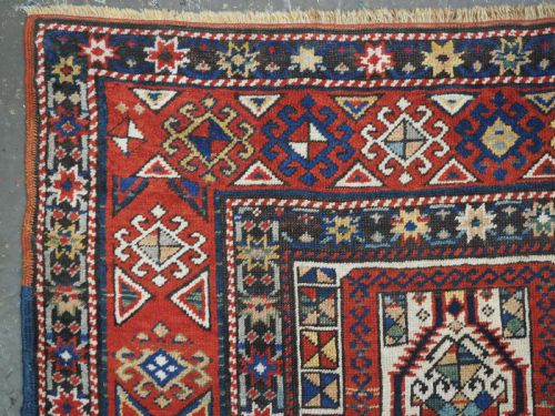 ANTIQUE CAUCASIAN GENDJE PRAYER RUG FLORAL LATTICE DESIGN CIRCA 1890 - ADDITIONAL PHOTO 5