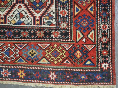 ANTIQUE CAUCASIAN GENDJE PRAYER RUG FLORAL LATTICE DESIGN CIRCA 1890 - ADDITIONAL PHOTO 9