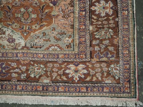VINTAGE TURKISH KAYSERI 'ART SILK' RUG WITH REPEAT FLORAL DESIGN CIRCA 1930 - ADDITIONAL PHOTO 10