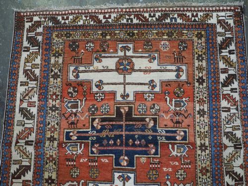 ANTIQUE CAUCASIAN EAST CAUCASIAN SHIRVAN BAKU RUG OF SMALL SIZE CIRCA 1900 - ADDITIONAL PHOTO 2
