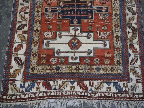 ANTIQUE CAUCASIAN EAST CAUCASIAN SHIRVAN BAKU RUG OF SMALL SIZE CIRCA 1900 - ADDITIONAL PHOTO 4