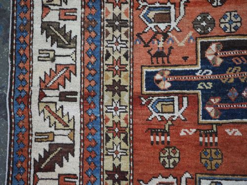 ANTIQUE CAUCASIAN EAST CAUCASIAN SHIRVAN BAKU RUG OF SMALL SIZE CIRCA 1900 - ADDITIONAL PHOTO 5