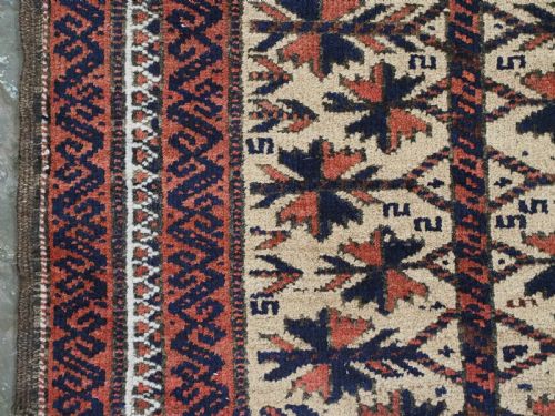 ANTIQUE BALUCH PRAYER RUG CAMEL GROUND WITH TREE OF LIFE SMALL SIZE CIRCA 1900 - ADDITIONAL PHOTO 6