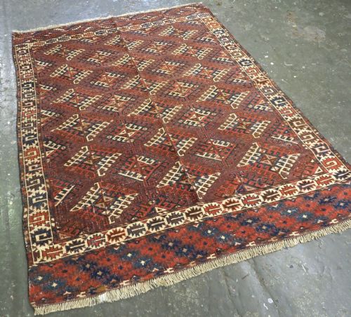 ANTIQUE YOMUT TURKMEN RUG WITH DARNYK GUL DESIGN CIRCA 1870 OR EARLIER - ADDITIONAL PHOTO 1