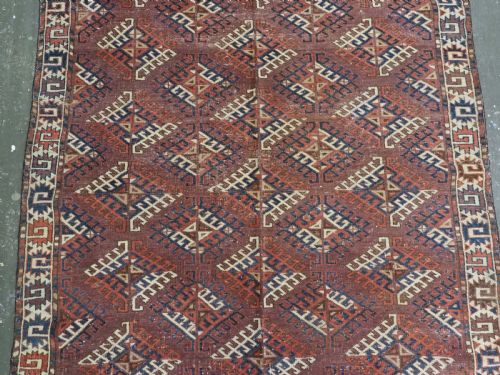 ANTIQUE YOMUT TURKMEN RUG WITH DARNYK GUL DESIGN CIRCA 1870 OR EARLIER - ADDITIONAL PHOTO 3