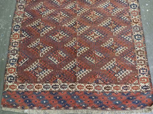 ANTIQUE YOMUT TURKMEN RUG WITH DARNYK GUL DESIGN CIRCA 1870 OR EARLIER - ADDITIONAL PHOTO 4