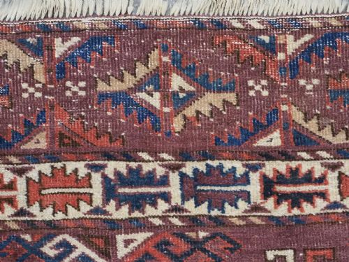 ANTIQUE YOMUT TURKMEN RUG WITH DARNYK GUL DESIGN CIRCA 1870 OR EARLIER - ADDITIONAL PHOTO 7