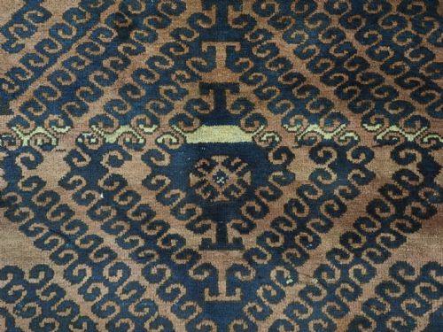 ANTIQUE AFGHAN ADRASKHAN BALUCH RUG WITH 'MUSHWANI' DESIGN CIRCA 190020 - ADDITIONAL PHOTO 9