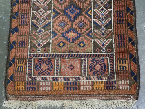 ANTIQUE AFGHAN TAIMANI SISTAN BALUCH 'SEH MIHRAB' PRAYER RUG GREAT WOOL CIRCA 1900 - ADDITIONAL PHOTO 4