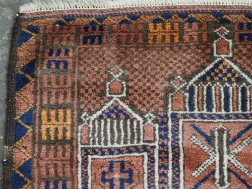 ANTIQUE AFGHAN TAIMANI SISTAN BALUCH 'SEH MIHRAB' PRAYER RUG GREAT WOOL CIRCA 1900 - ADDITIONAL PHOTO 5
