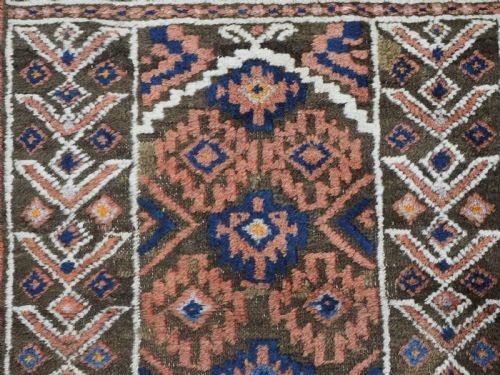 ANTIQUE AFGHAN TAIMANI SISTAN BALUCH 'SEH MIHRAB' PRAYER RUG GREAT WOOL CIRCA 1900 - ADDITIONAL PHOTO 8