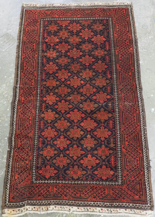 Antique Rug by the Baluch Tribes of Khorasan Provience, Circa 1880.