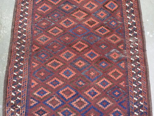 ANTIQUE TIMURI OR BALUCH RUG WESTERN AFGHANISTAN SCARCE DESIGN CIRCA 1880 - ADDITIONAL PHOTO 3