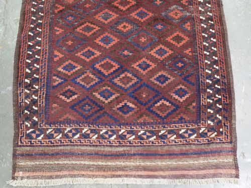 ANTIQUE TIMURI OR BALUCH RUG WESTERN AFGHANISTAN SCARCE DESIGN CIRCA 1880 - ADDITIONAL PHOTO 4