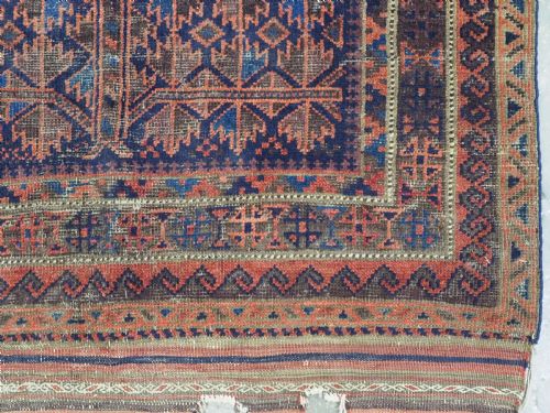 ANTIQUE BLUE GROUND TIMURI BALUCH PRAYER RUG CIRCA 1880 OR EARLIER - ADDITIONAL PHOTO 11
