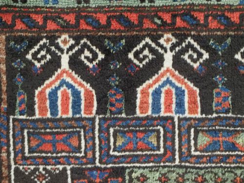 ANTIQUE BALUCH PRAYER RUG SCARCE DESIGN ATTRIBUTED TO THE 'BALUCH OF TURKESTAN' CIRCA 1880 - ADDITIONAL PHOTO 7