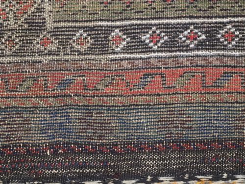 ANTIQUE BALUCH PRAYER RUG SCARCE DESIGN ATTRIBUTED TO THE 'BALUCH OF TURKESTAN' CIRCA 1880 - ADDITIONAL PHOTO 11