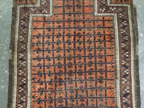 ANTIQUE BALUCH PRYER RUG KHORASSAN REGION UNUSUAL COLOUR CIRCA 1900 - ADDITIONAL PHOTO 3