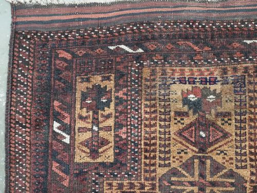 ANTIQUE BALUCH TIMURI PRAYER RUG CAMEL GROUND WITH TREE OF LIFE CIRCA 1900 - ADDITIONAL PHOTO 5