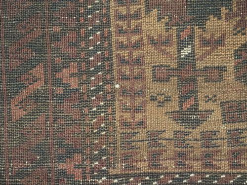 ANTIQUE BALUCH TIMURI PRAYER RUG CAMEL GROUND WITH TREE OF LIFE CIRCA 1900 - ADDITIONAL PHOTO 10