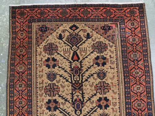 ANTIQUE BALUCH FERDOWS REGION RUG CAMEL GROUND TREE DESIGN LATE 19TH CENTURY - ADDITIONAL PHOTO 2