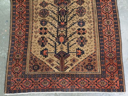 ANTIQUE BALUCH FERDOWS REGION RUG CAMEL GROUND TREE DESIGN LATE 19TH CENTURY - ADDITIONAL PHOTO 4