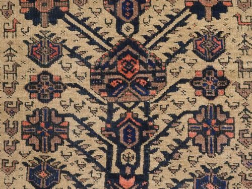 ANTIQUE BALUCH FERDOWS REGION RUG CAMEL GROUND TREE DESIGN LATE 19TH CENTURY - ADDITIONAL PHOTO 9