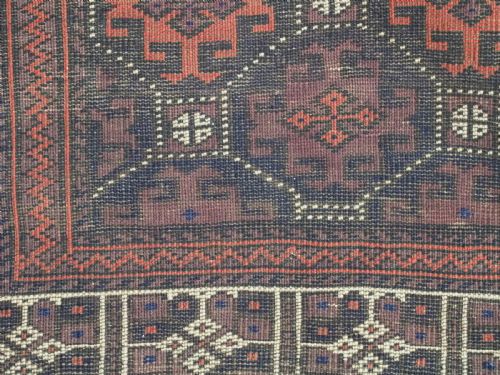 ANTIQUE BAHLULI BALUCH RUG LATTICE DESIGN WITH IVORY BORDER CIRCA 1890 - ADDITIONAL PHOTO 10