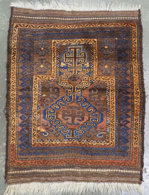 Antique Afghan Prayer Rug by the Taimani Chahar Aimaq Nomads, Circa 1900/20.