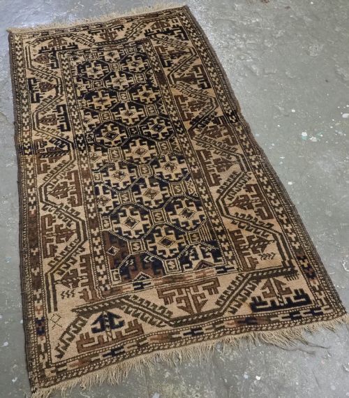 ANTIQUE TRIBAL KHORASAN BALUCH RUG CAMEL WOOL VERY RUSTIC CIRCA 1900 - ADDITIONAL PHOTO 1