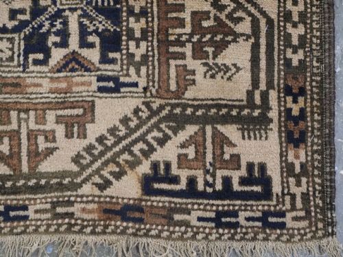 ANTIQUE TRIBAL KHORASAN BALUCH RUG CAMEL WOOL VERY RUSTIC CIRCA 1900 - ADDITIONAL PHOTO 6