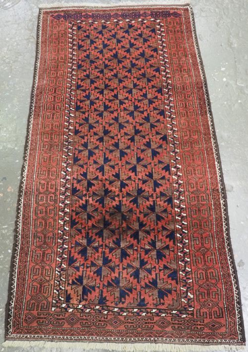 Antique Khorasan Baluch Rug, Willow Leaf Design, Circa 1900/20.