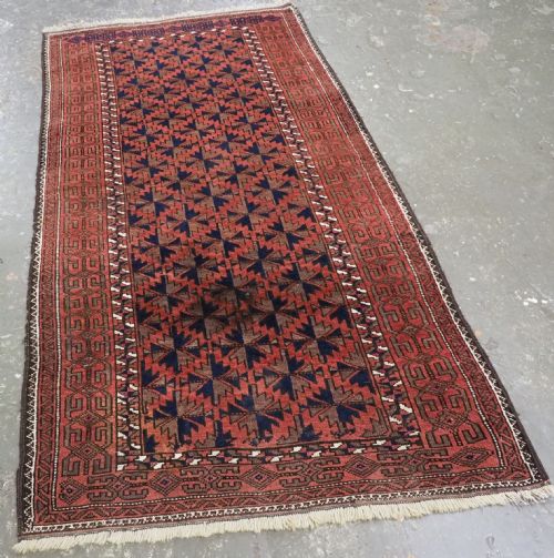 fig 1. ANTIQUE KHORASAN BALUCH RUG, WILLOW LEAF DESIGN, CIRCA 1900/20.