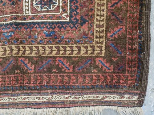 ANTIQUE TAIMANI BALUCH 'SEH MIHRAB' PRAYER RUG CIRCA 1900 - ADDITIONAL PHOTO 11
