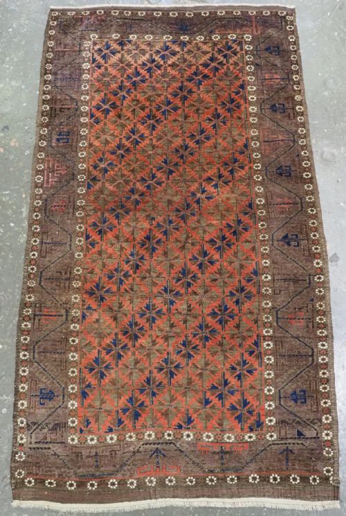 Antique Timuri / Baluch Rug, Western Afghanistan, Willow Leaf Design, Circa 1880.