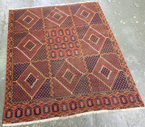 fig 1. ANTIQUE ERSARI BESHIR TURKMEN RUG OF SMALL SIZE, SCARCE DESIGN, CIRCA 1870.