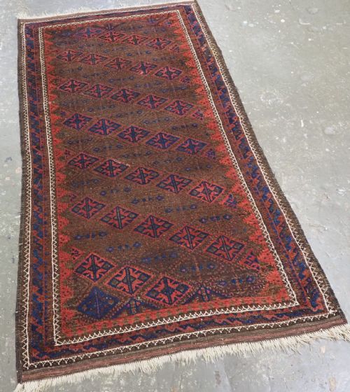 ANTIQUE TIMURI BALUCH RUG WESTERN AFGHANISTAN BEAUTIFUL SMALL RUG CIRCA 1880 - ADDITIONAL PHOTO 1