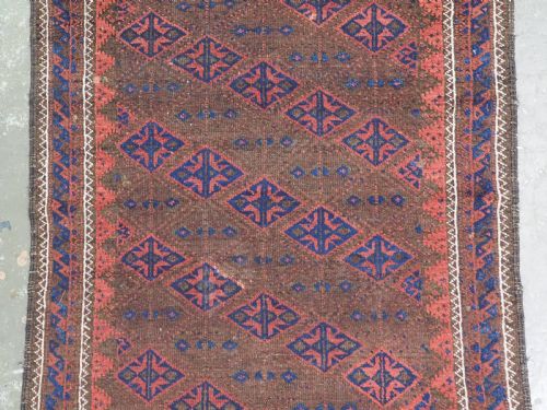 ANTIQUE TIMURI BALUCH RUG WESTERN AFGHANISTAN BEAUTIFUL SMALL RUG CIRCA 1880 - ADDITIONAL PHOTO 3