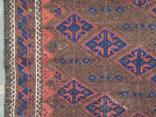 ANTIQUE TIMURI BALUCH RUG WESTERN AFGHANISTAN BEAUTIFUL SMALL RUG CIRCA 1880 - ADDITIONAL PHOTO 6