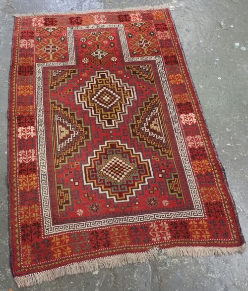 ANTIQUE TAIMANI BALUCH PRAYER RUG OF UNUSUAL DESIGN CIRCA 190020 - ADDITIONAL PHOTO 1