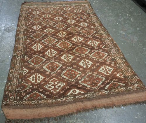 fig 1. ANTIQUE CHODOR TURKMEN RUG / SMALL MAIN CARPET, WITH ERTMEN GUL DESIGN, CIRCA 1880.