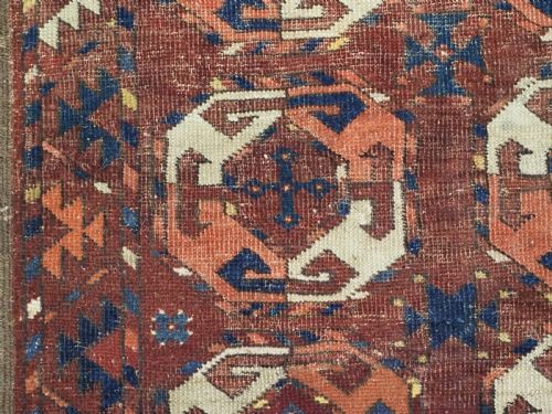 ANTIQUE ERSARI TURKMEN RUG POSSIBLY KIZIL AYAK VERY EARLY EXAMPLE CIRCA 18001850 - ADDITIONAL PHOTO 6