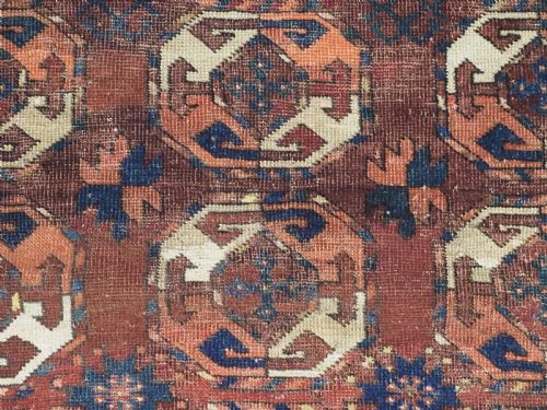 ANTIQUE ERSARI TURKMEN RUG POSSIBLY KIZIL AYAK VERY EARLY EXAMPLE CIRCA 18001850 - ADDITIONAL PHOTO 7