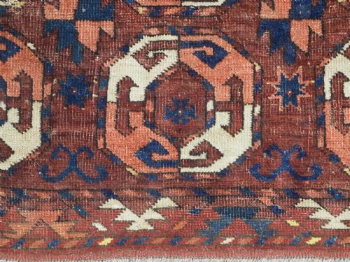 ANTIQUE ERSARI TURKMEN RUG POSSIBLY KIZIL AYAK VERY EARLY EXAMPLE CIRCA 18001850 - ADDITIONAL PHOTO 9