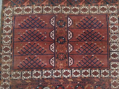 ANTIQUE ERSARI TURKMEN ENSI RUG EXCELLENT COLOURS CIRCA 1870 OR EARLIER - ADDITIONAL PHOTO 8