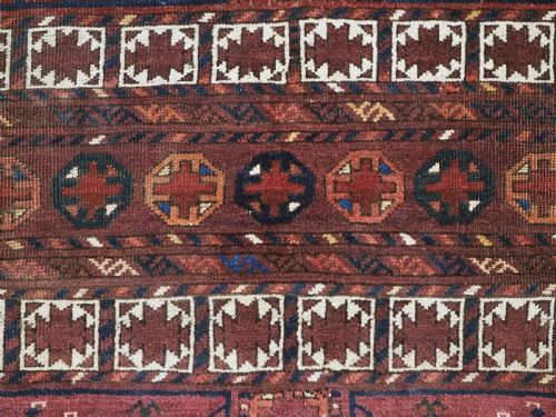 ANTIQUE ERSARI TURKMEN ENSI RUG EXCELLENT COLOURS CIRCA 1870 OR EARLIER - ADDITIONAL PHOTO 9