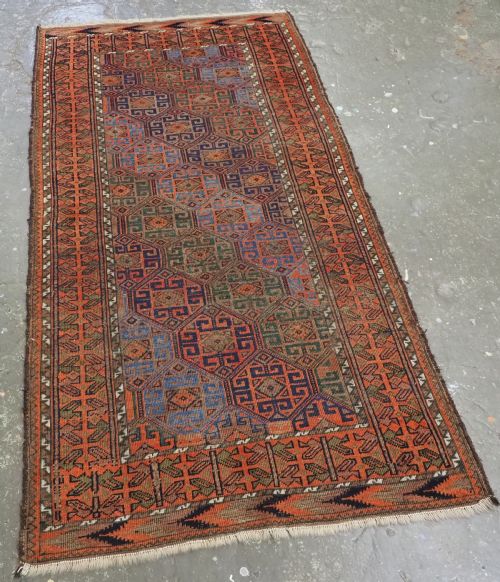 ANTIQUE BAHLULI BALUCH OR TIMURI RUG WESTERN AFGHANISTAN COLOURFUL SMALL RUG CIRCA 1880 - ADDITIONAL PHOTO 1