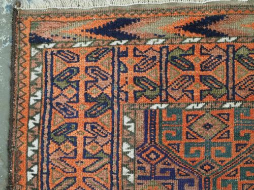 ANTIQUE BAHLULI BALUCH OR TIMURI RUG WESTERN AFGHANISTAN COLOURFUL SMALL RUG CIRCA 1880 - ADDITIONAL PHOTO 5